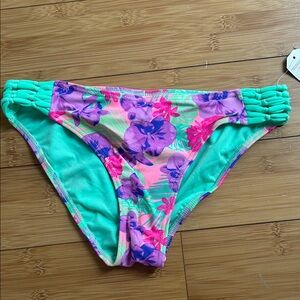 Arizona Jean Company Teal & Pink Bikini Top